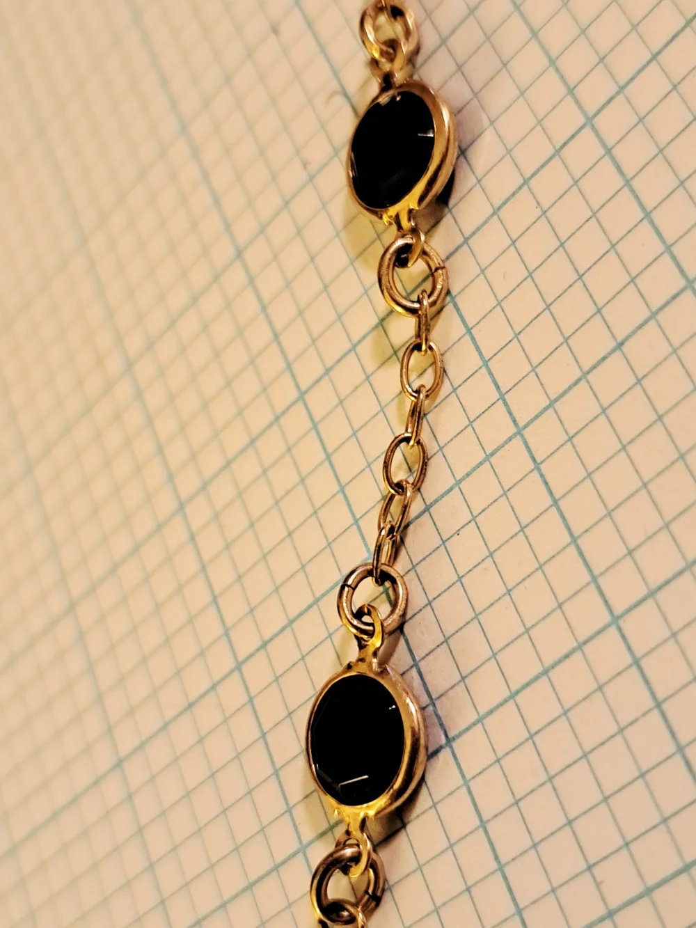 J. Crew Gold-Tone Chain Station Necklace with Black Gem Accents